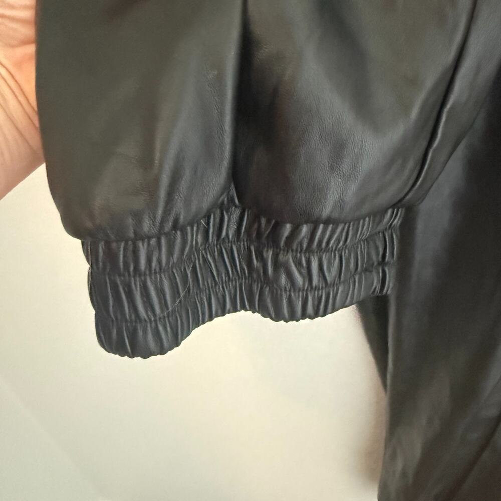 Express Faux Leather Jogger Pants Black Size Large Women’s Elastic Waist Tapered - Picture 5 of 8